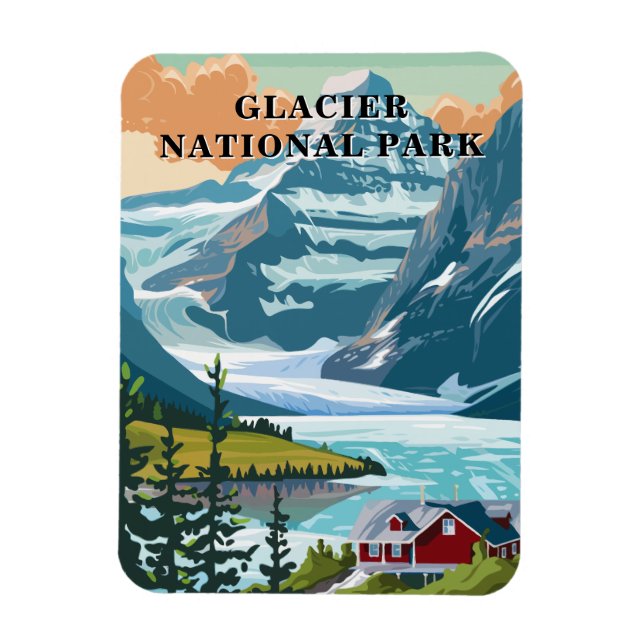 Glacier Nationalpark Montana Magnet (Vertikal)