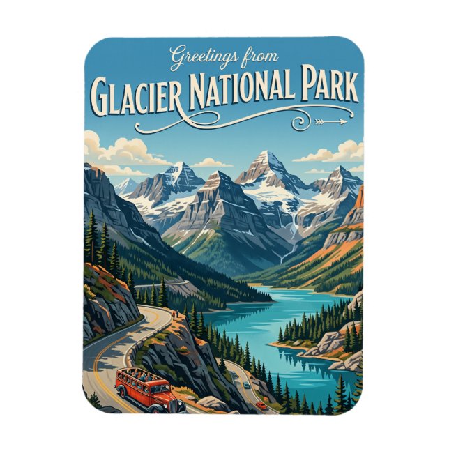 Glacier-Nationalpark Montana Magnet (Vertikal)
