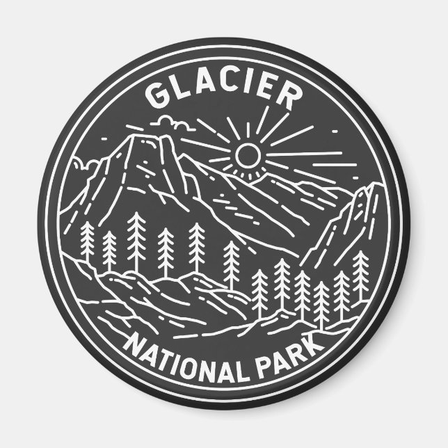 Glacier Nationalpark Montana Monoline Magnet (Vorne)