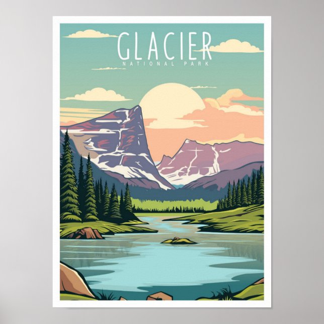 Glacier Nationalpark Montana Poster (Vorne)