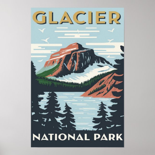 Glacier Nationalpark Montana Poster (Vorne)