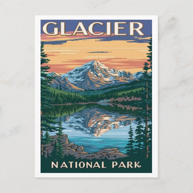 Glacier Nationalpark Montana Postkarte (Vorderseite)