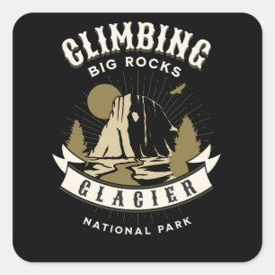 Glacier Nationalpark Montana Quadratischer Aufkleber