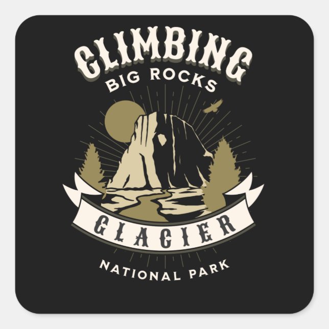 Glacier Nationalpark Montana Quadratischer Aufkleber (Vorderseite)