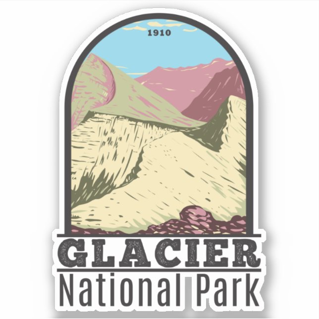 Glacier Nationalpark Montana Triple Divide Aufkleber (Vorderseite)