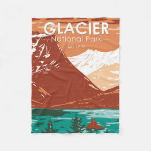 Glacier Nationalpark Montana Vintag Fleecedecke