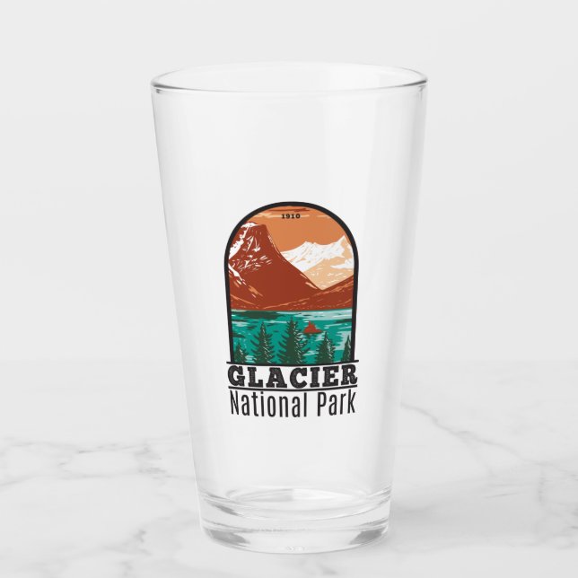 Glacier Nationalpark Montana Vintag Glas (Vorderseite)
