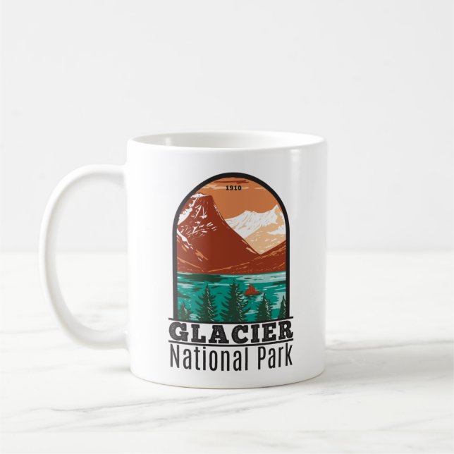 Glacier Nationalpark Montana Vintag Kaffeetasse (Links)