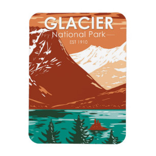 Glacier Nationalpark Montana Vintag Magnet