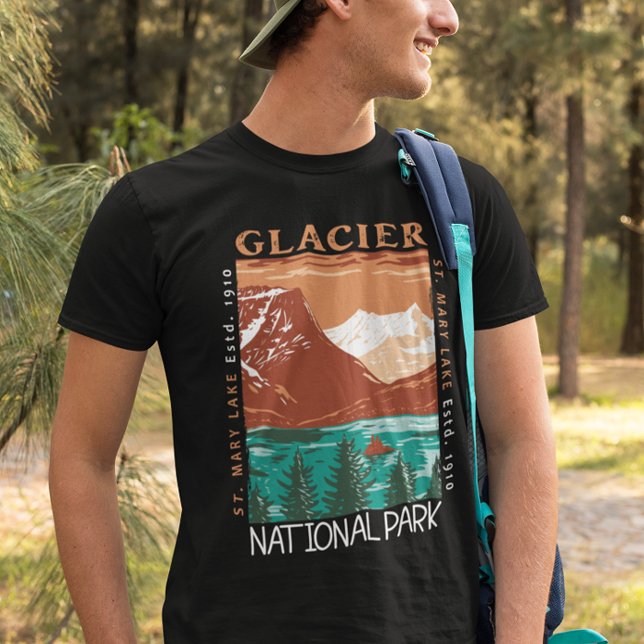 Glacier Nationalpark Montana Vintag Not leidend T-Shirt (Von Creator hochgeladen)