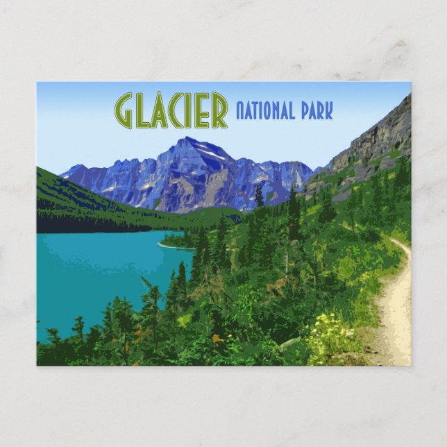 Glacier Nationalpark Montana Vintag Postkarte (Vorderseite)