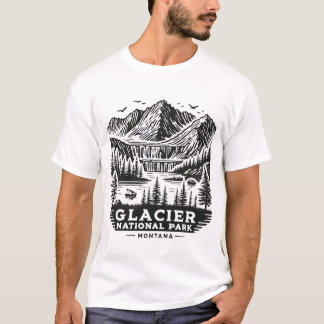 Glacier Nationalpark Montana Vintag Retro T-Shirt