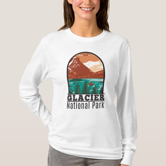 Glacier Nationalpark Montana Vintag T-Shirt