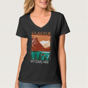 Glacier Nationalpark Montana Vintage abgenutzt T-Shirt
