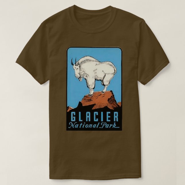Glacier Nationalpark Montana Vintages Tal T-Shirt (Design vorne)