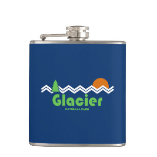 Glacier Nationalpark Retro Flachmann