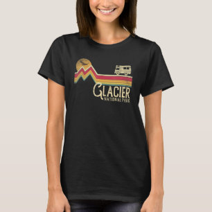 Glacier Nationalpark Retro Style Berg Vintag T-Shirt
