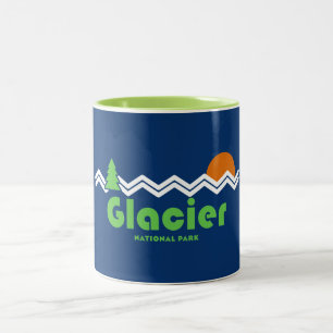 Glacier Nationalpark Retro Zweifarbige Tasse