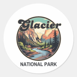 Glacier Nationalpark Runder Aufkleber