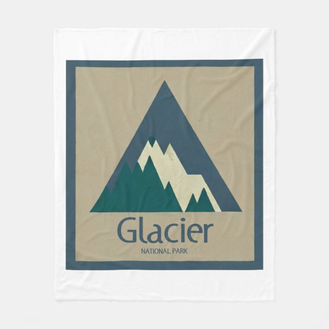 Glacier Nationalpark Rustikal Fleecedecke (Vorderseite)