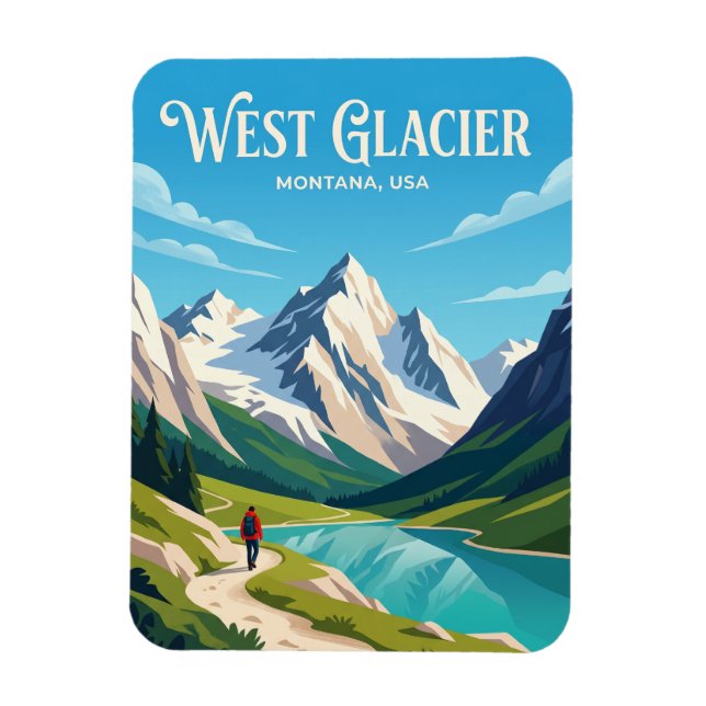 Glacier-Nationalpark USA Magnet (Vertikal)