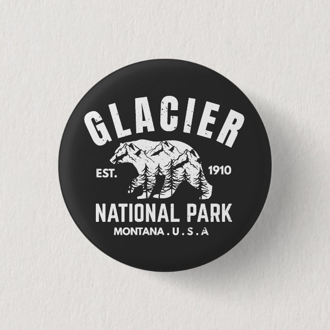 Glacier-Nationalpark USA Montana Button (Vorderseite)