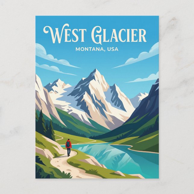 Glacier-Nationalpark USA Postkarte (Vorderseite)