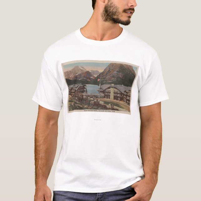 Glacier Nationalpark, viel M.Ü. - Gletscher-Hotel T-Shirt (Vorderseite)