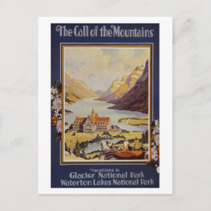 Glacier Nationalpark Vintage Postkarte