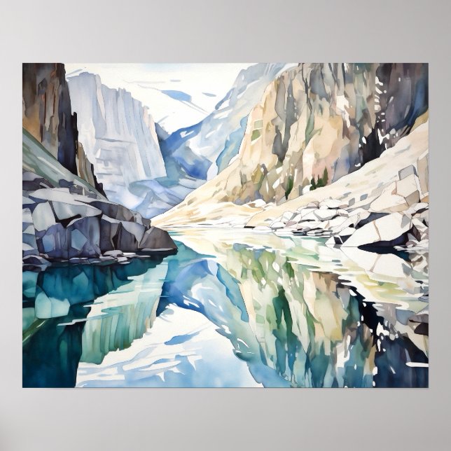 Glacier Nationalpark Watercolor Poster (Vorne)