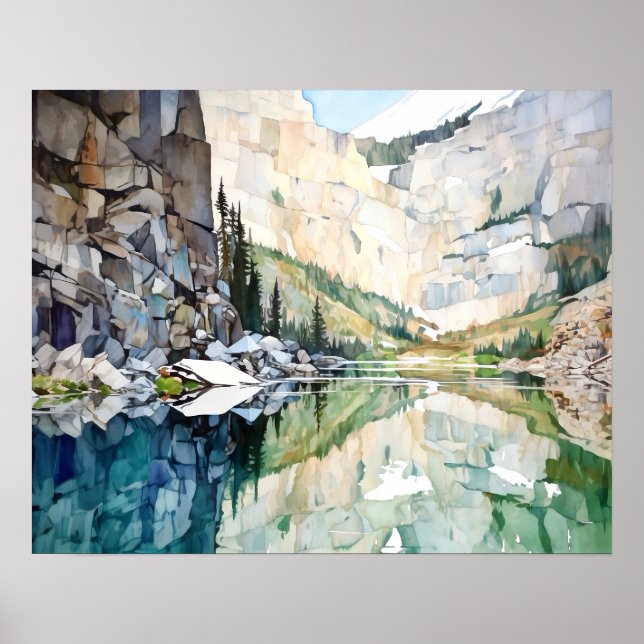 Glacier Nationalpark Watercolor Poster (Vorne)