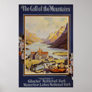 Glacier Nationalpark Waterton Seen Poster