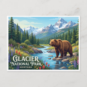 Glacier-Nationalpark Whitefish Montana Postkarte