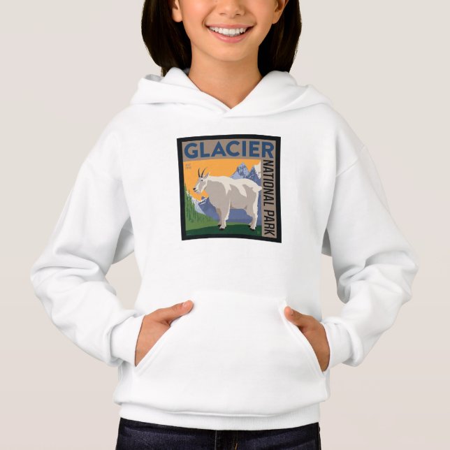 Glacier-Nationalpark | Ziege Hoodie (Vorderseite)