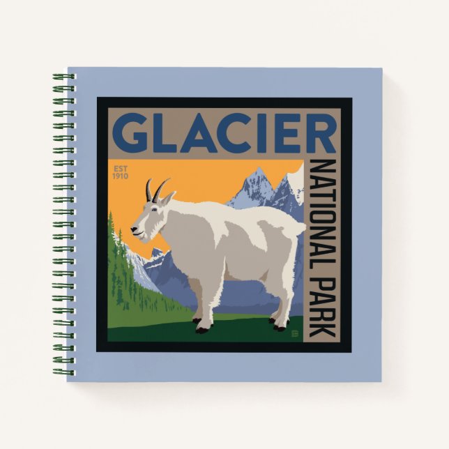 Glacier-Nationalpark | Ziege Notizbuch (Vorderseite)