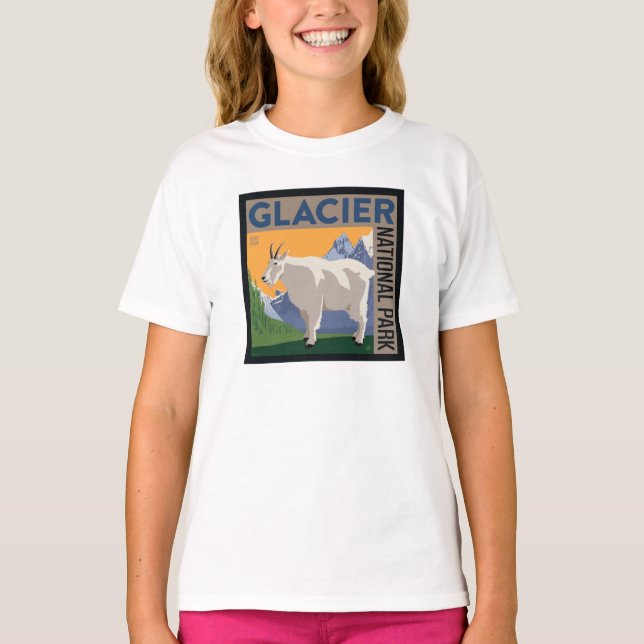 Glacier-Nationalpark | Ziege T-Shirt (Vorderseite)