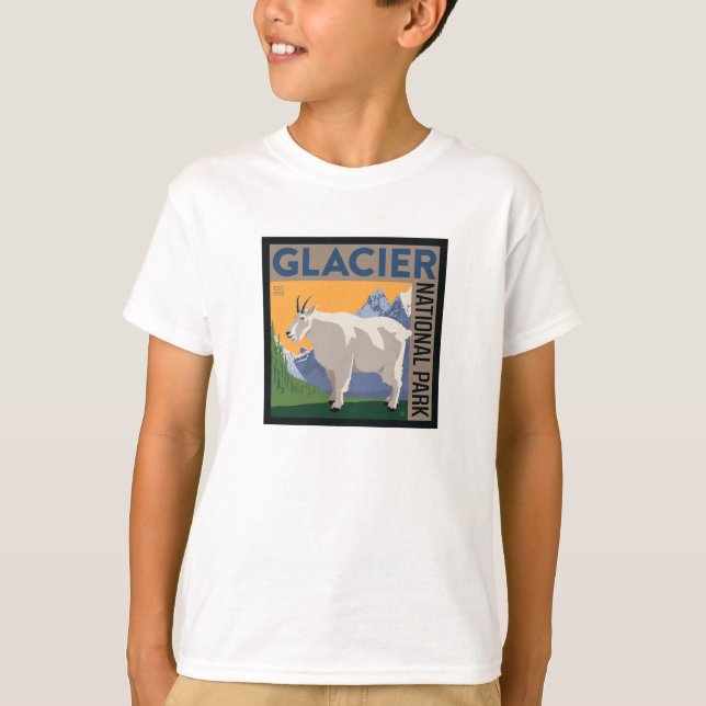 Glacier-Nationalpark | Ziege T-Shirt (Vorderseite)