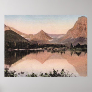 Glacier Nationalpark, zwei Medicine See, Plakat