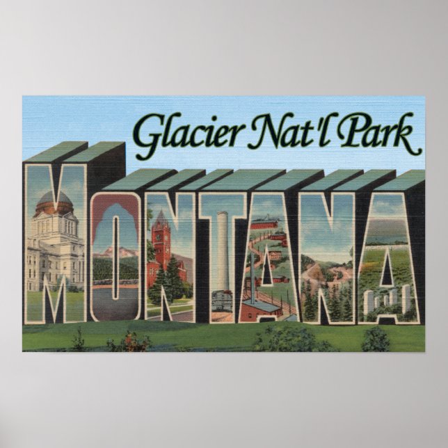 Glacier Nat'l Forest, Montana Poster (Vorne)