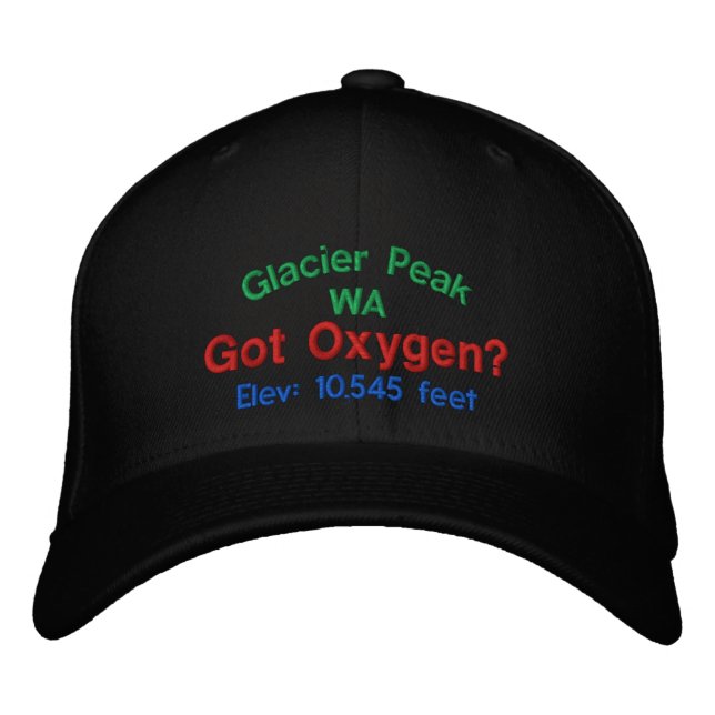 Glacier Peak Washington Elevation Cap Bestickte Kappe (Vorderseite)