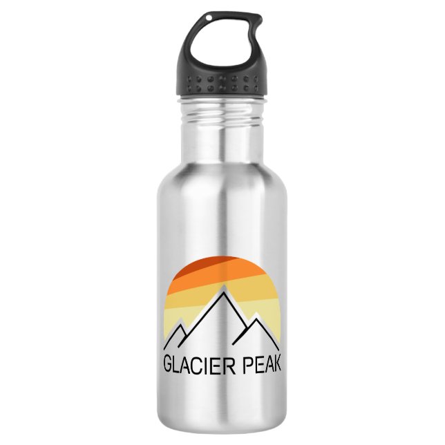 Glacier Peak Washington Retro Edelstahlflasche (Vorderseite)