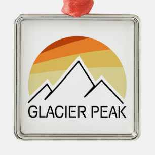 Glacier Peak Washington Retro Ornament Aus Metall