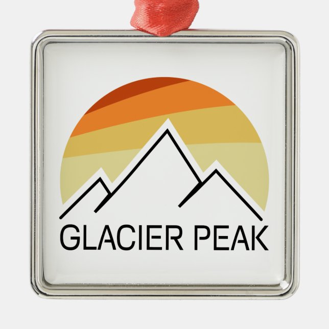 Glacier Peak Washington Retro Ornament Aus Metall (Vorne)