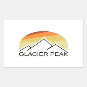 Glacier Peak Washington Retro Rechteckiger Aufkleber