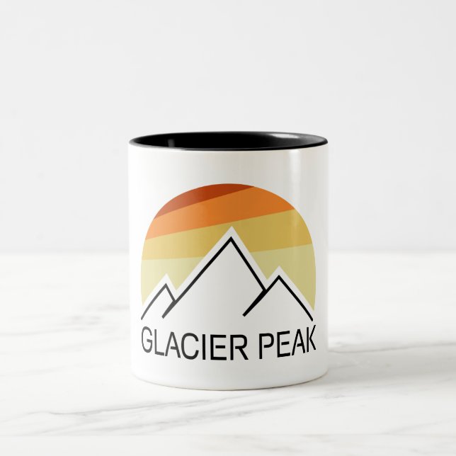 Glacier Peak Washington Retro Zweifarbige Tasse (Mittel)