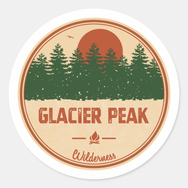 Glacier Peak Wilderness Runder Aufkleber (Vorderseite)