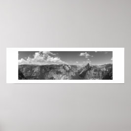 Glacier Point Horizon Panorama Schwarz-Weiß Poster