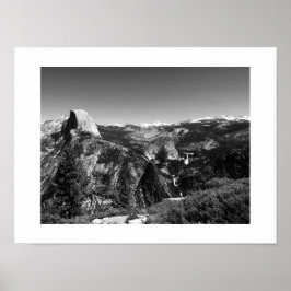 Glacier Point Yosemite Black and White Fotografy Poster