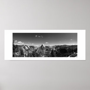 Glacier Point Yosemite Schwarz-Weiß-Panorama Poster