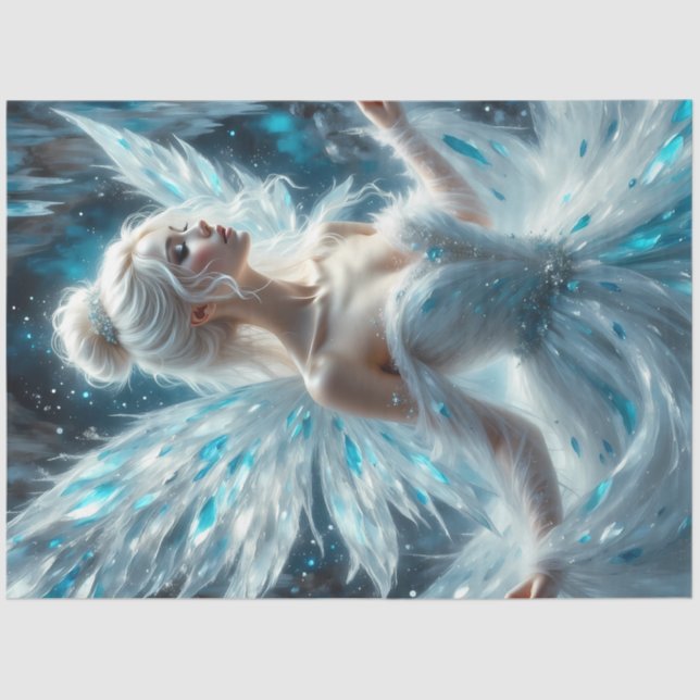 Glacier Queen Frost Fairy Winter Decoupage Paper Seidenpapier (Vorderseite)